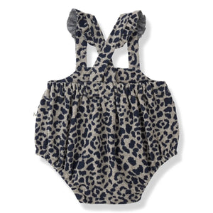 1+ in the family - Siena Leopard Fleece Jumpsuit | Dark Blue