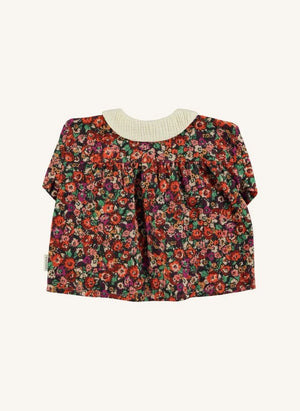 Piupiuchick - Claudine Collar Floral Blouse | Black