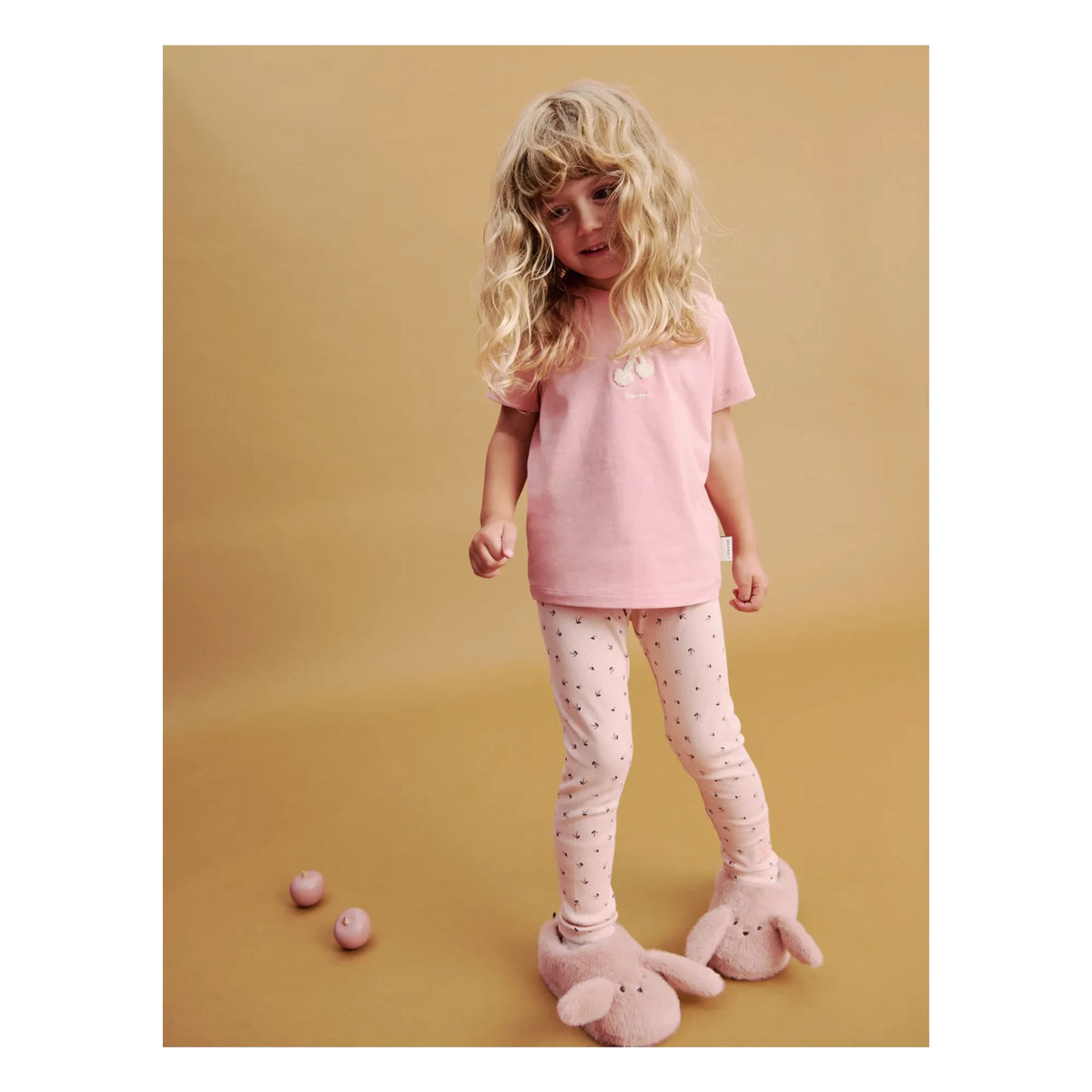 Liewood - Textured Leggings Cherry Organic Cotton | Light Pink