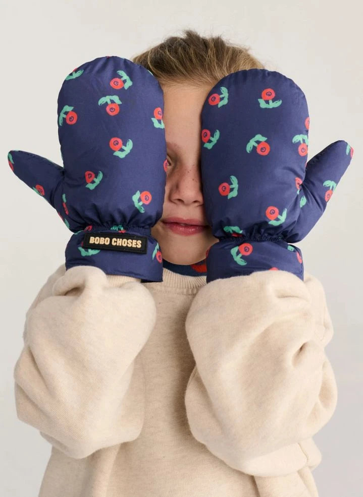 Bobo Choses - Floral Recycled Fiber Gloves | Navy
