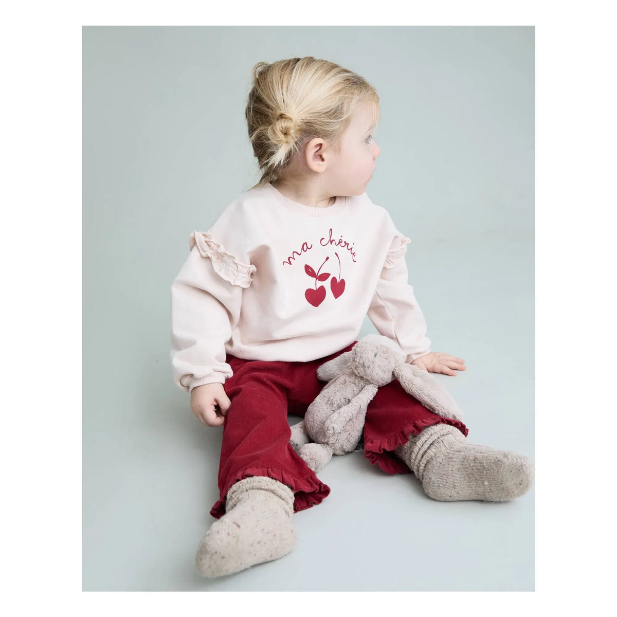 Búho - Ma Chérie organic cotton baby sweatshirt | Light Pink