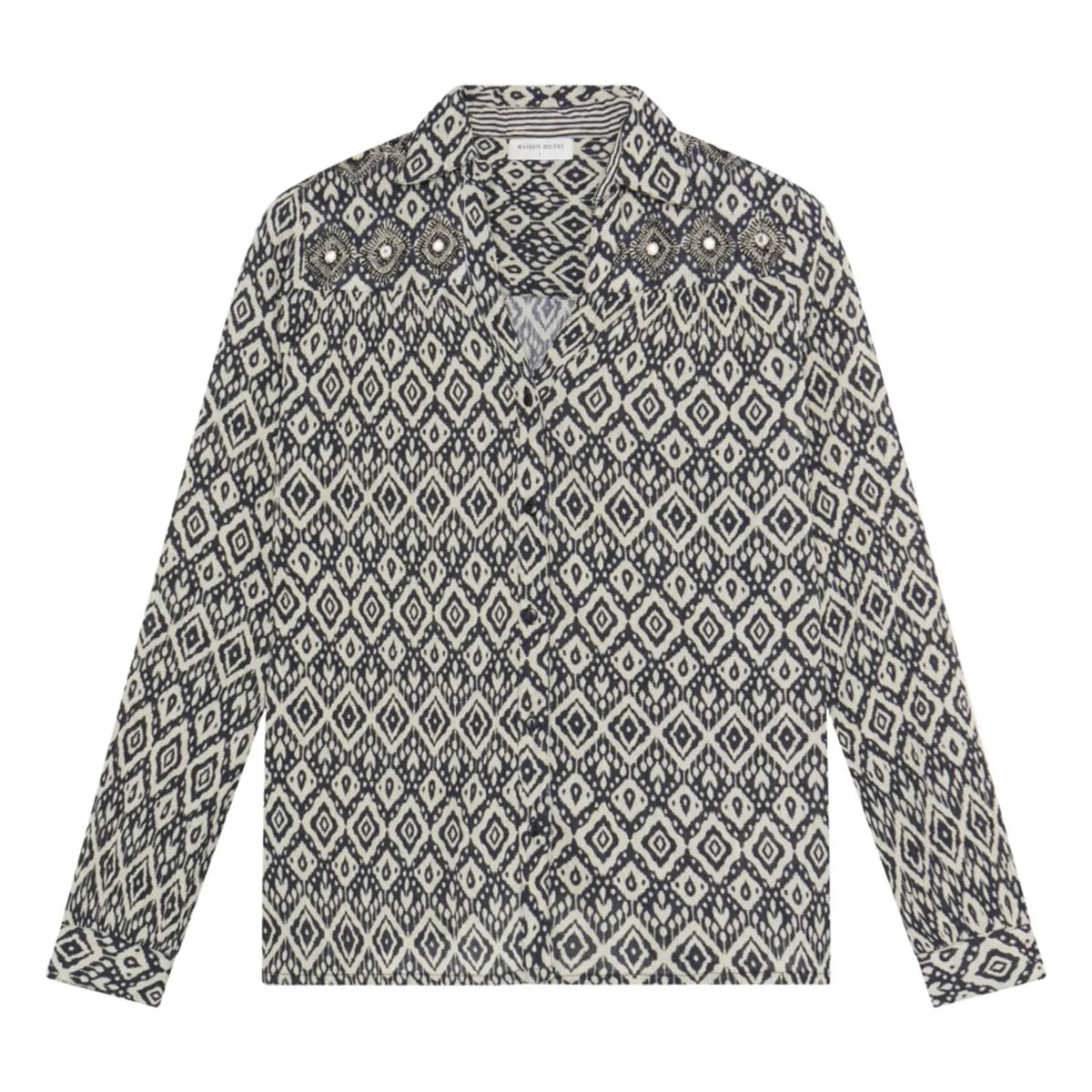 Maison Hotel - Ruby Tuesday Ikat Amrit Cotton Crepe Shirt | Black