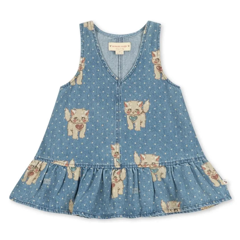 Konges Sløjd - Magot Girl's Dress, Organic Cotton Denim | Blue