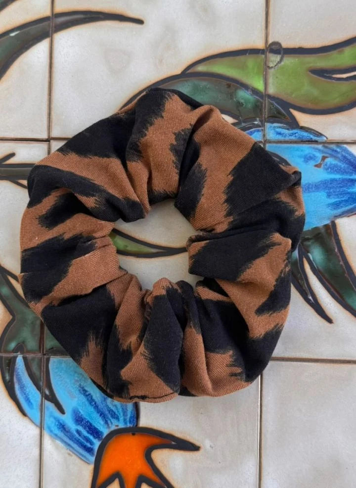 Paloma Collection - Leopard Print Winter Scrunchie | Brown