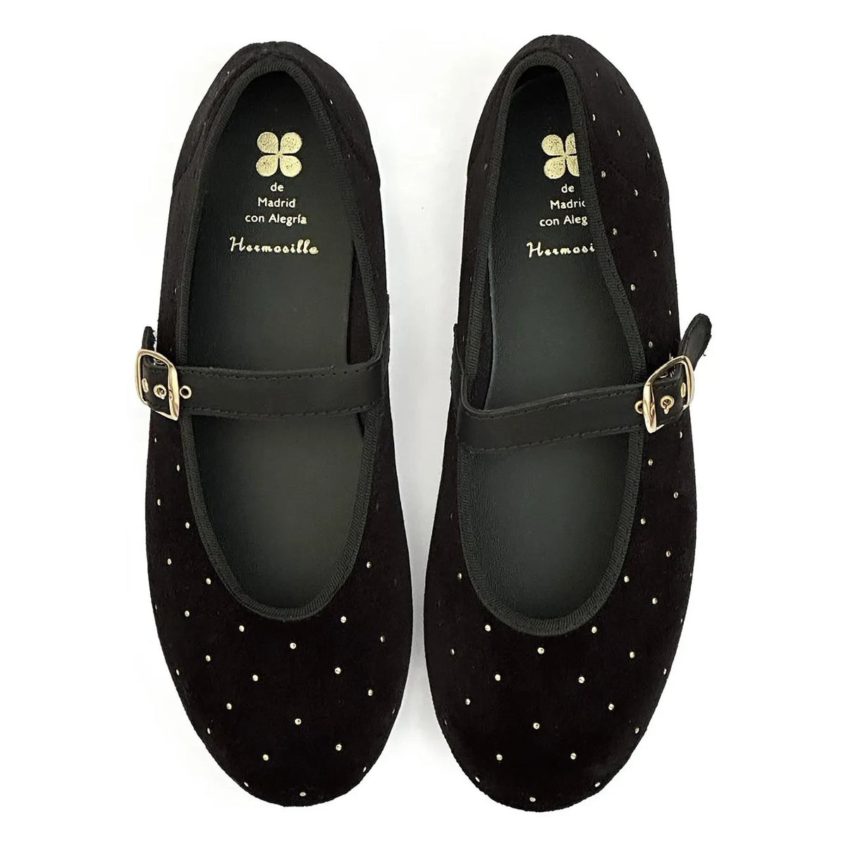 Hermosilla - Palma Stud Ballerina Shoes - Women's Collection | Black