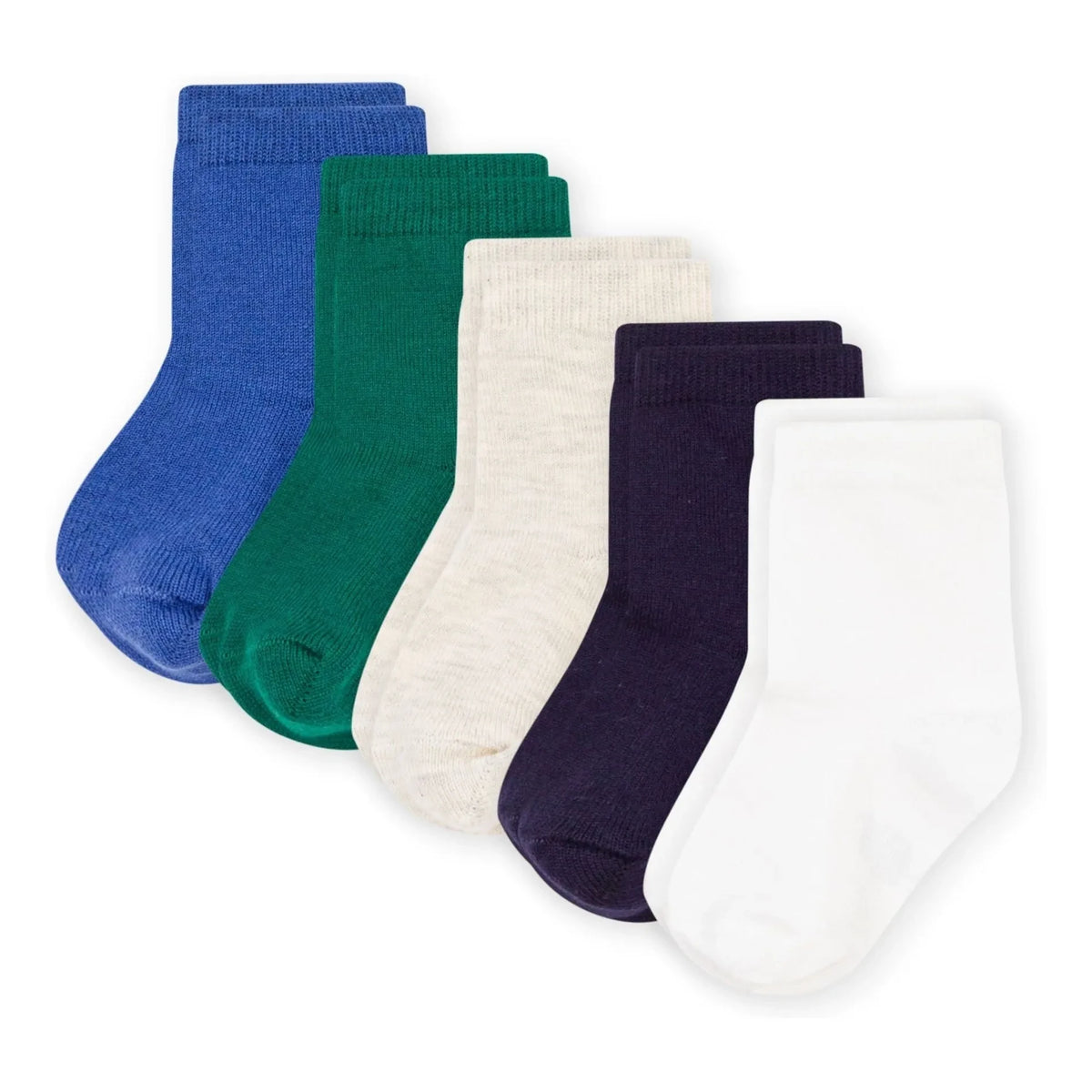 Petit Bateau - 5 Pairs of Plain Socks | Green