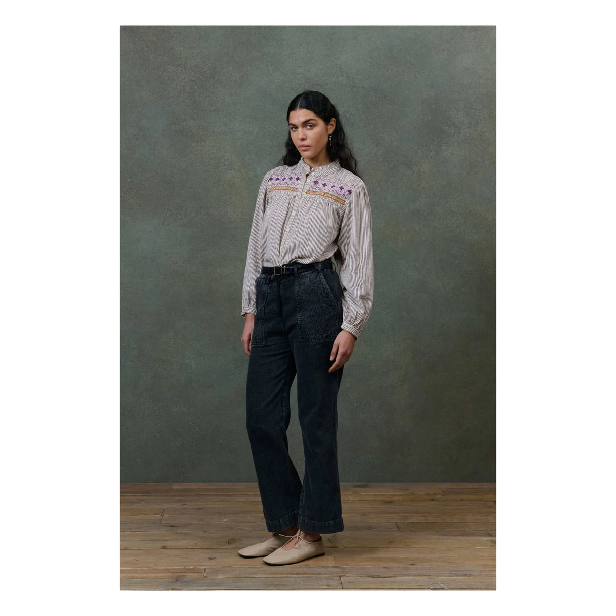 Louise Misha - Arlovie Organic Cotton Trousers - Women's Collection | Coal