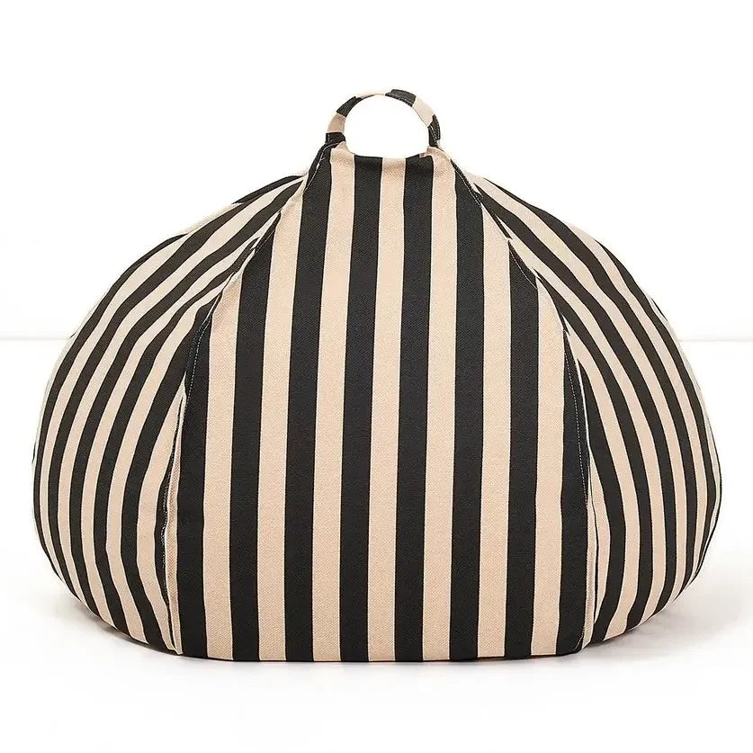 Nobodinoz - Vibes Stripes Round Pouf | Black