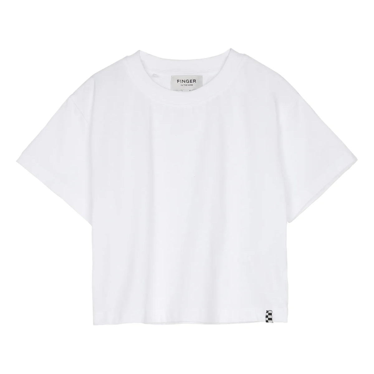 Finger in the nose - Oversized Cropped Organic Cotton T-Shirt | White