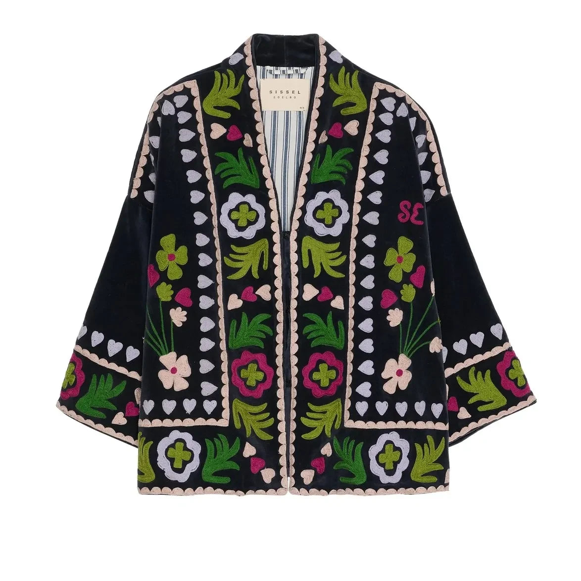 SISSEL EDELBO - Timothy Embroidered Belted Jacket | Black