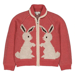 Hello Simone - Zipply Rabbit-Appliqué Cardigan | Pink