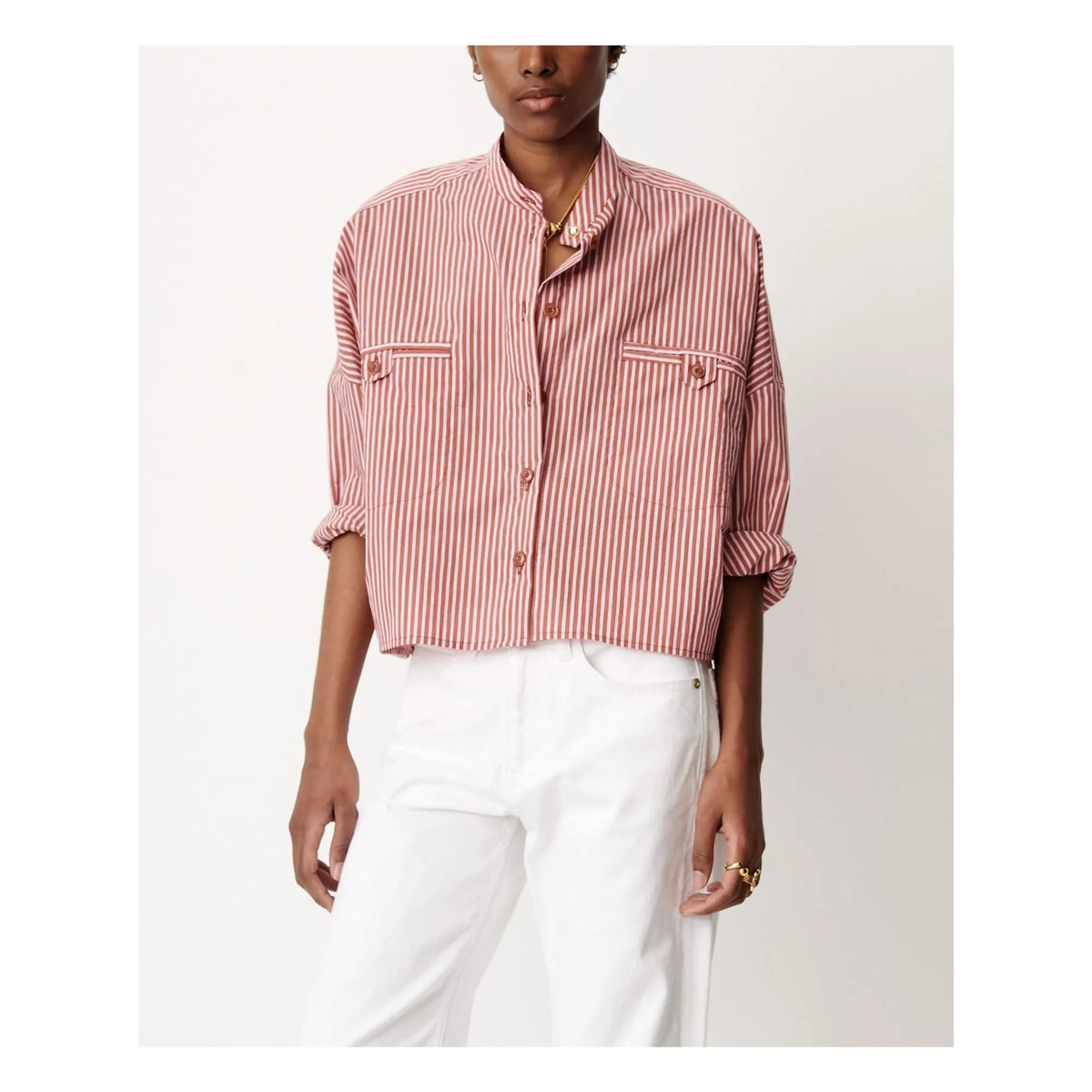 Sessùn - Orregia organic cotton shirt | Pomegranate