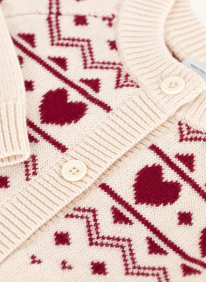 Petit Bateau - Heart Wool Vest | Ecru