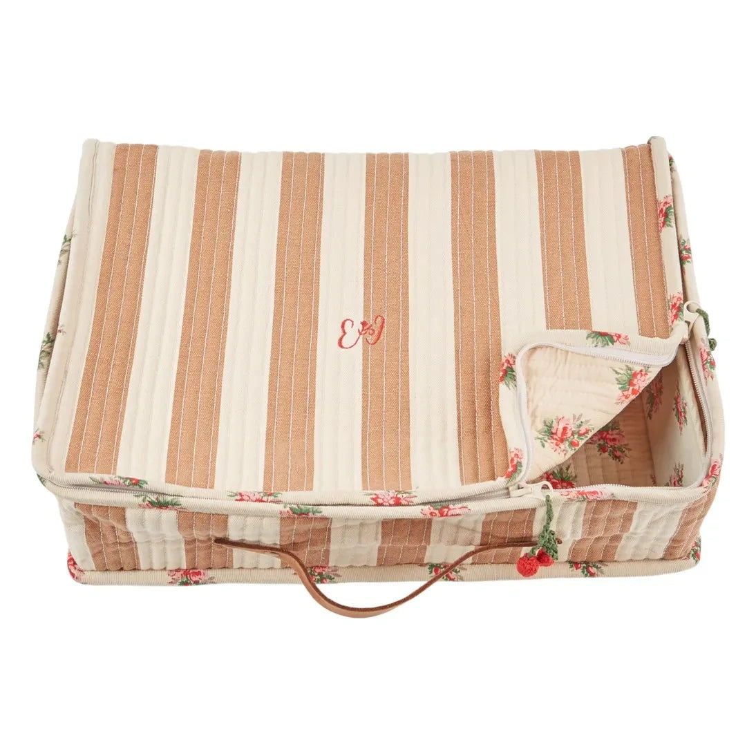 Emile et Ida - Striped Storage Suitcase | Mustard