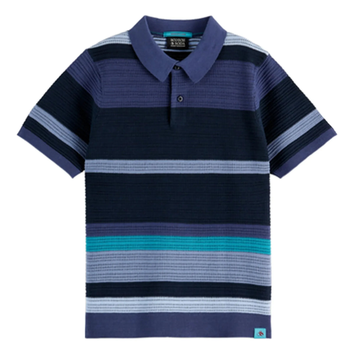 Scotch & Soda - Striped Knit Polo | Blue