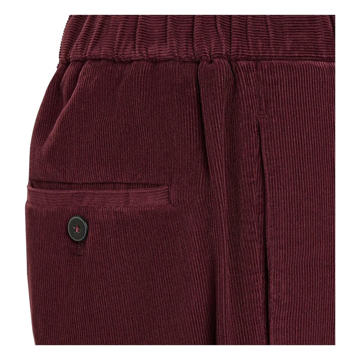 Pomandère - Velvet Stretch Straight Leg Trousers | Burgundy