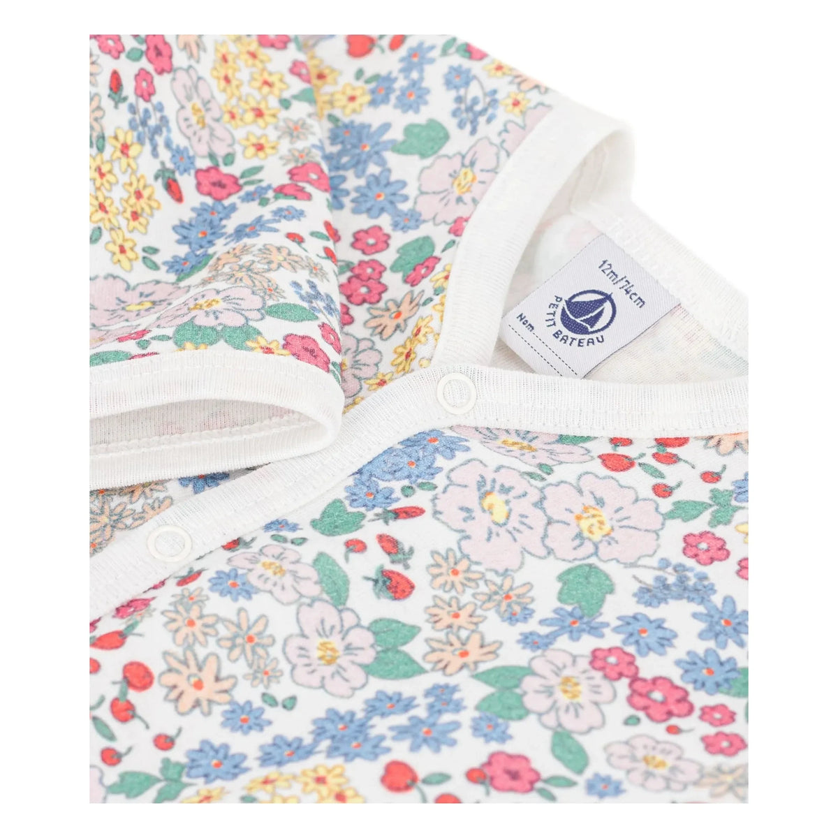 Petit Bateau - Footless Organic Cotton Floral Pajama | White
