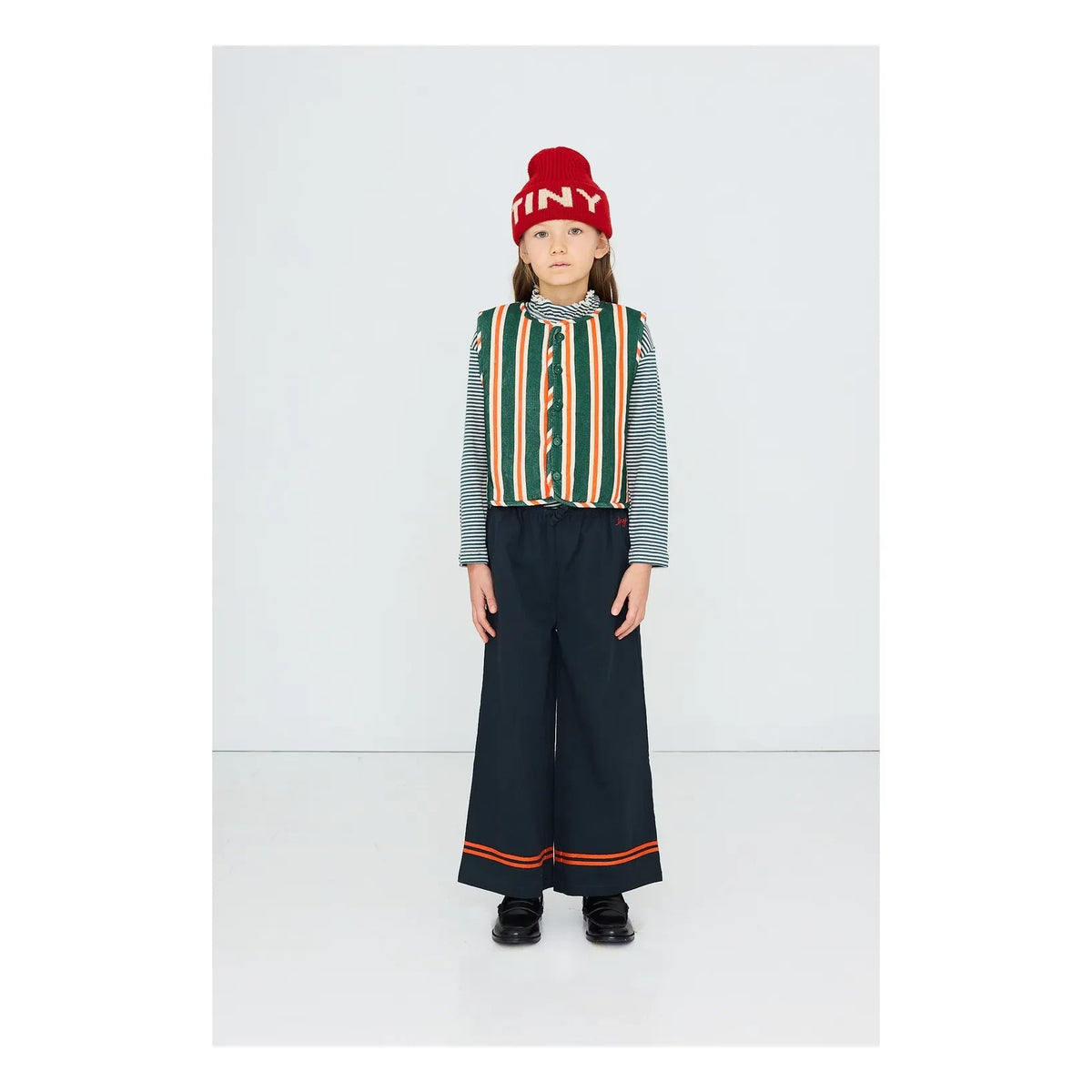 Tinycottons - Striped Ribbed Velvet Sleeveless Jacket | Green