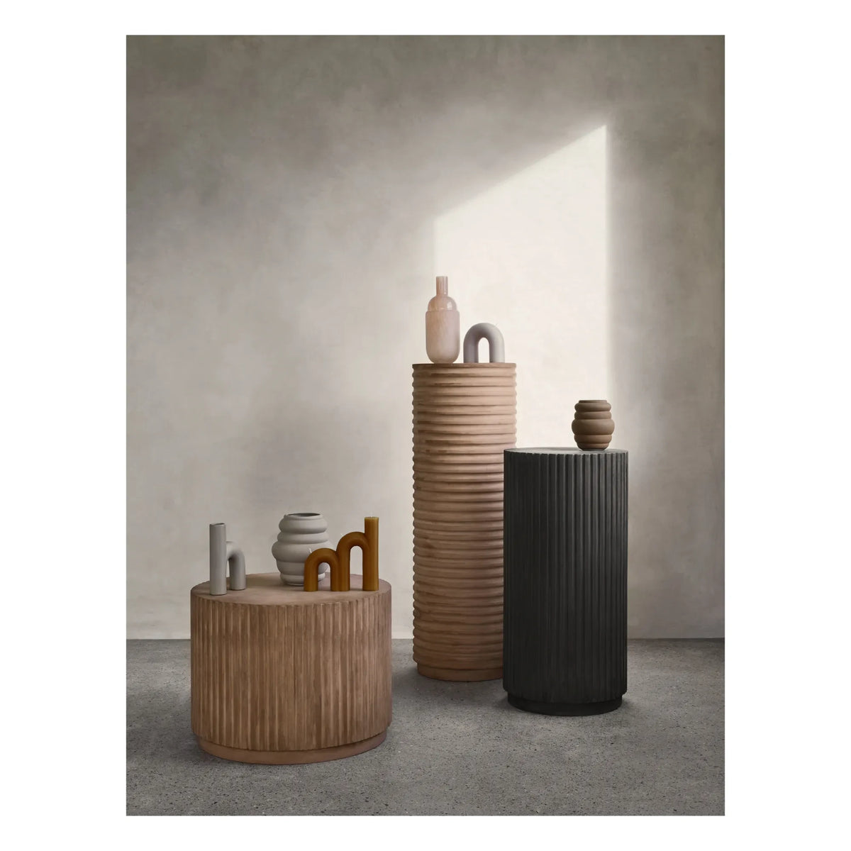 Broste Copenhagen - Twisted Decorative Candle | Cloud Grey
