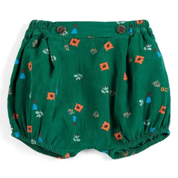 Bobo Choses - Flower Patterned Corduroy Organic Cotton | Green