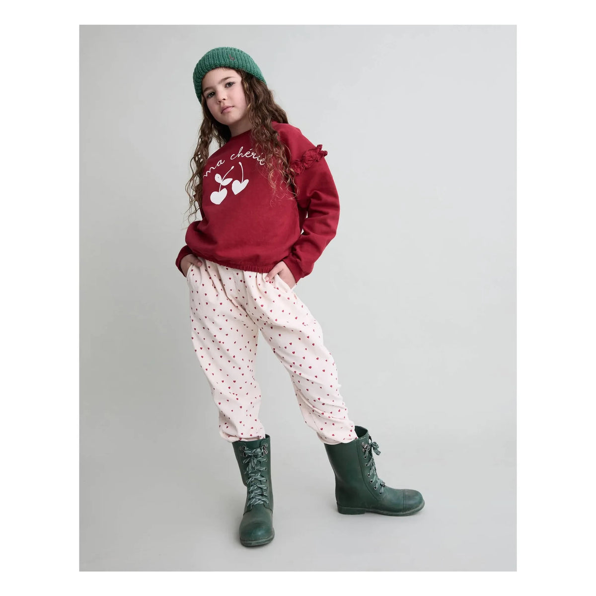 Búho - Ma Chérie organic cotton sweatshirt | Cherry red