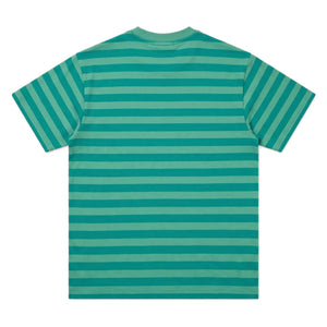 Smallable Kid - Nils Striped Organic Cotton T-shirt | Emerald green