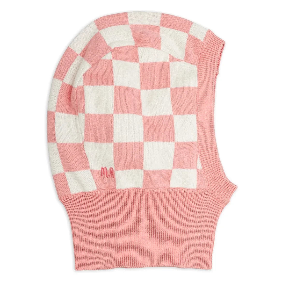 Mini Rodini - Damier organic cotton balaclava | Pink