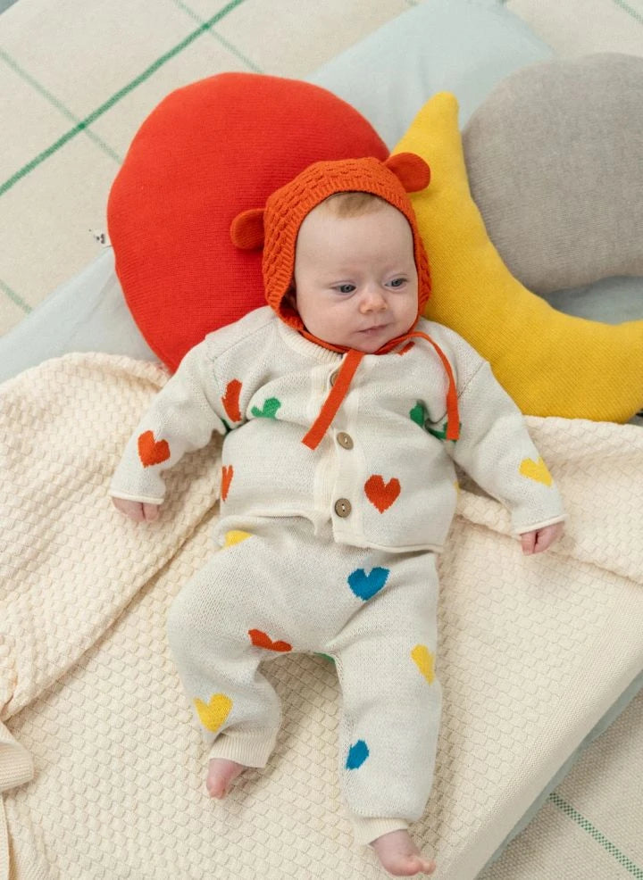 Bayiri - Cardigan Lovely Cœurs Organic Cotton | Ecru