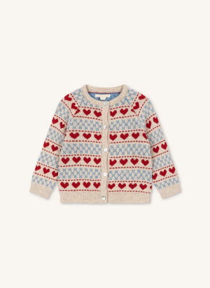Konges Sløjd - Belou Hearts Wool Cardigan | Ecru