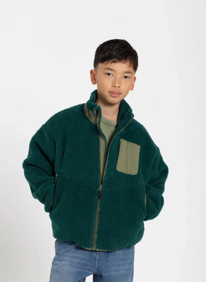 Finger in the nose - Paulo Bi-Material Sherpa Jacket | Green
