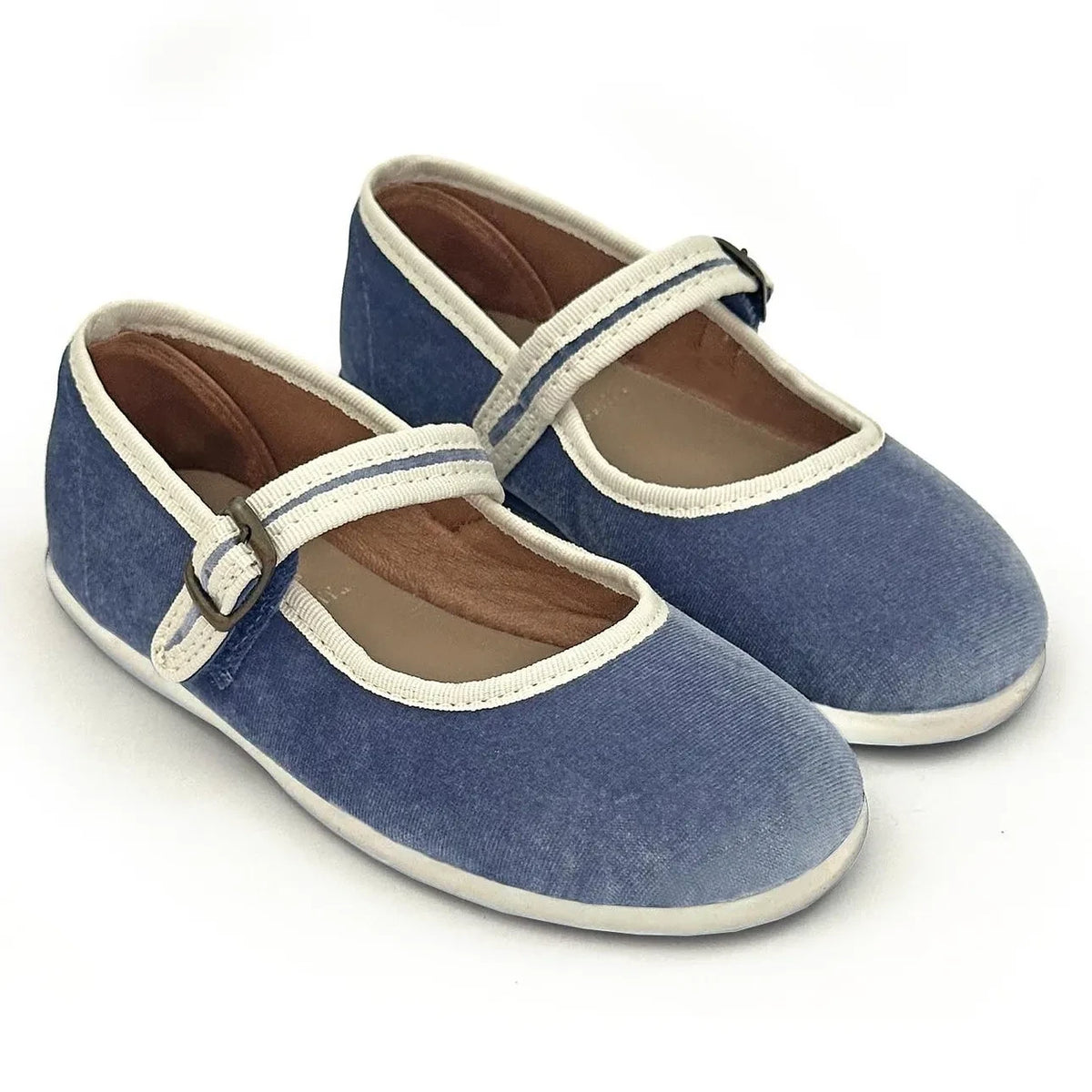 Hermosilla - Arcachon Velvet Ballet Flats | Denim Blue