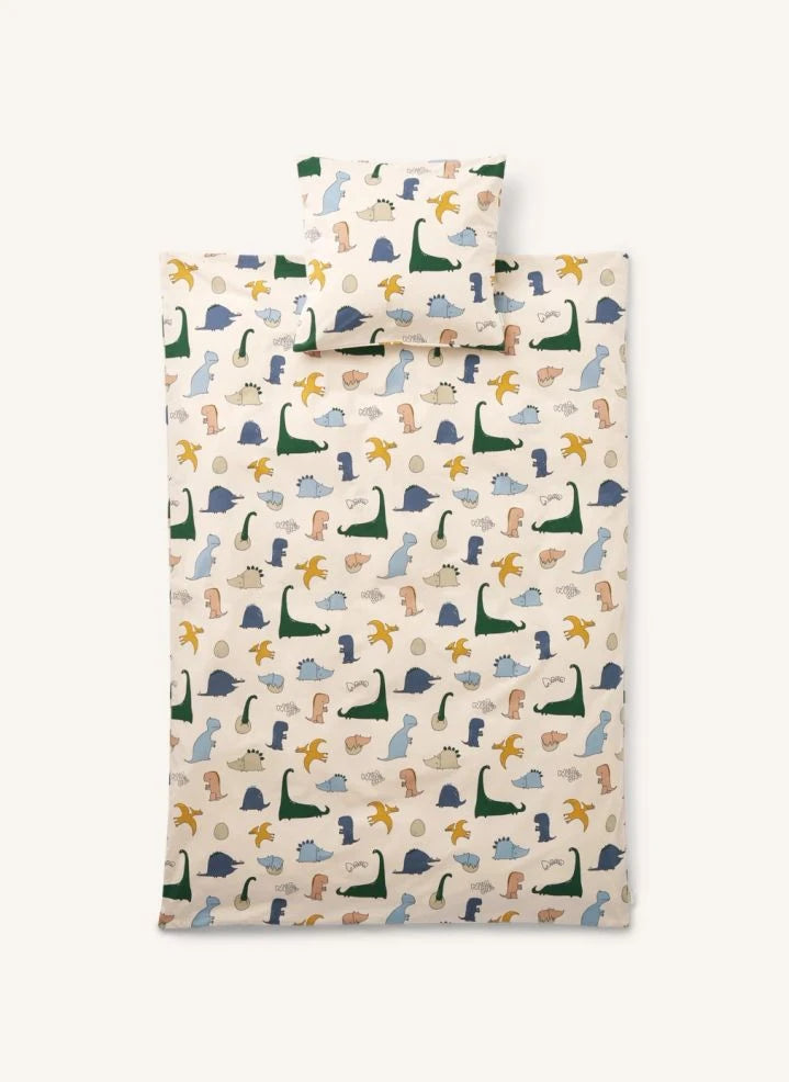 Liewood - Organic Cotton Bedding Set | Dino Roar/Sand