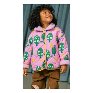 Petit Stella - Reversible Owl Sherpa Jacket | Pink