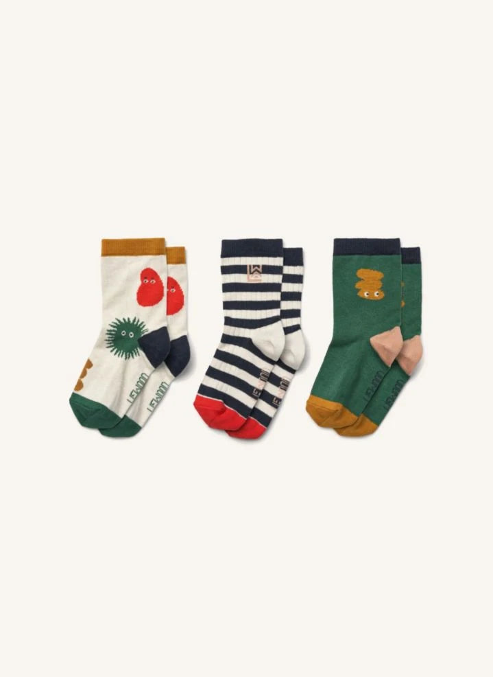 Liewood - Silas 3-Pair Socks | Ecru