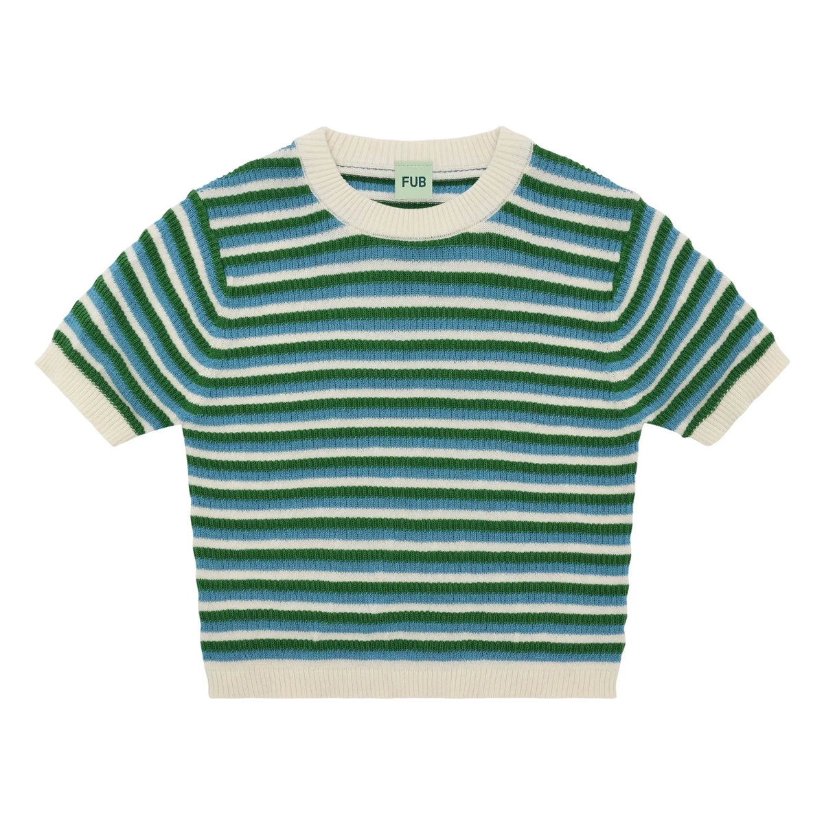FUB - Organic Cotton Fine Mesh Textured T-Shirt | Green