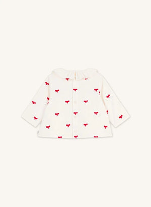 Petit Bateau - Organic Cotton Velour Knotted Blouse | Ecru