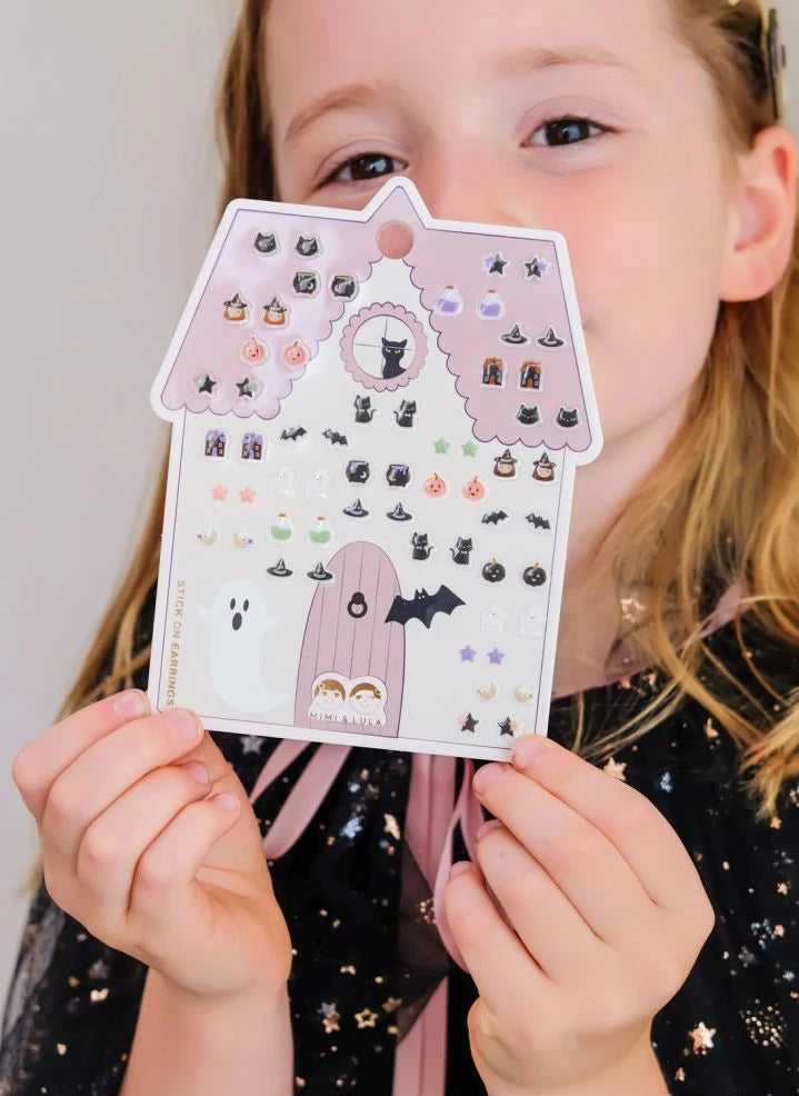 Mimi & Lula - Self-Adhesive Witch House Earrings | Black