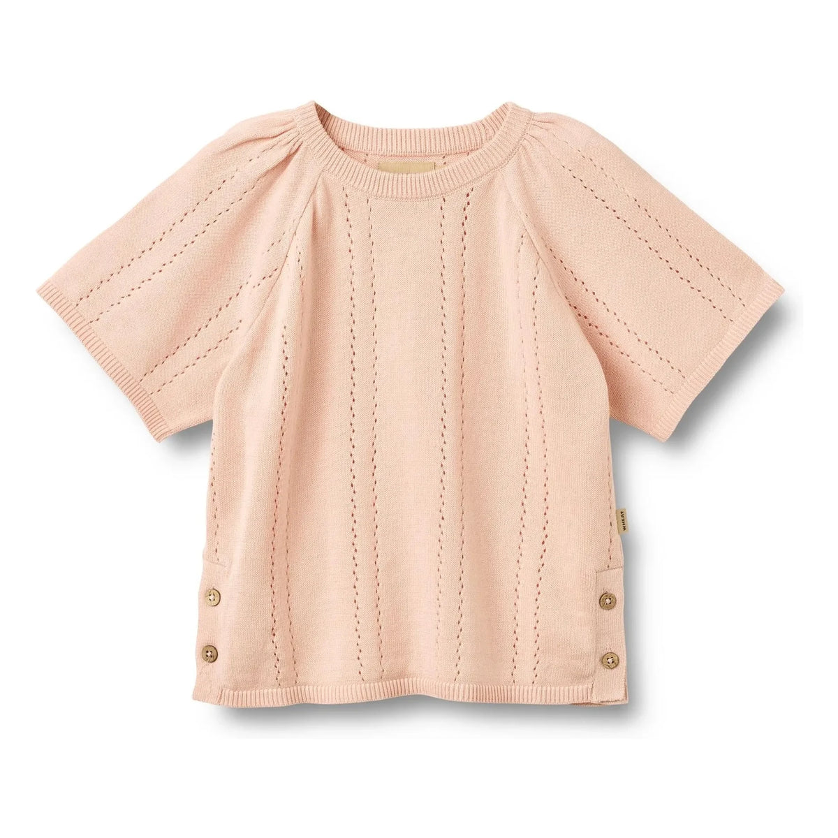 Wheat - Vilna Organic Cotton Short Sleeve Sweater | Light Pink