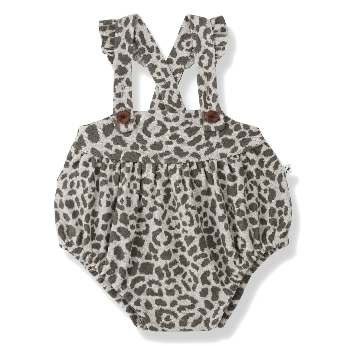 1+ in the family - Siena Leopard Fur Romper | Dark Brown