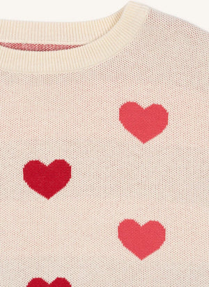 Konges Sløjd - Lapis Sweater Hearts Organic Cotton | Light Pink
