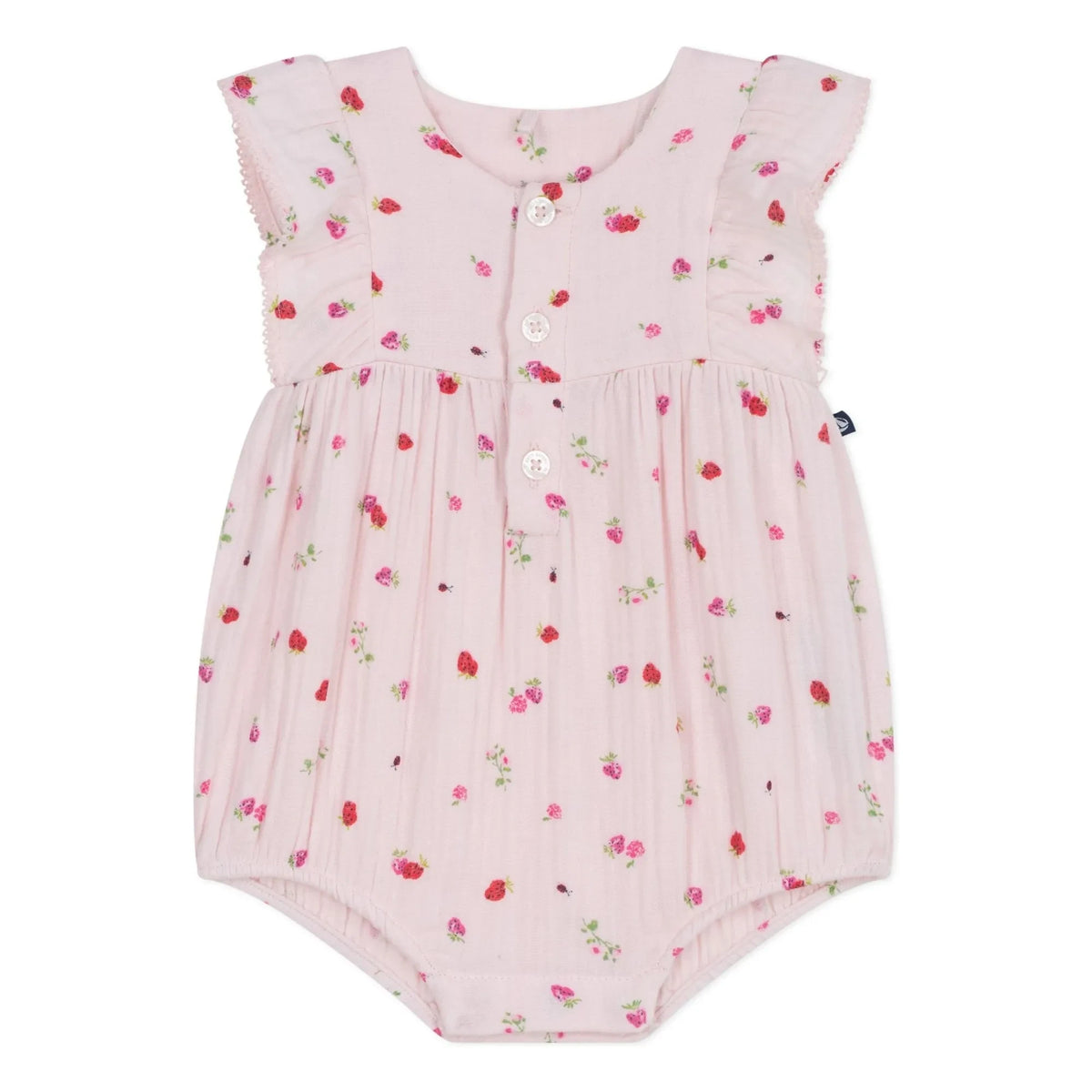 Petit Bateau - Organic cotton muslin floral jumpsuit | Pink