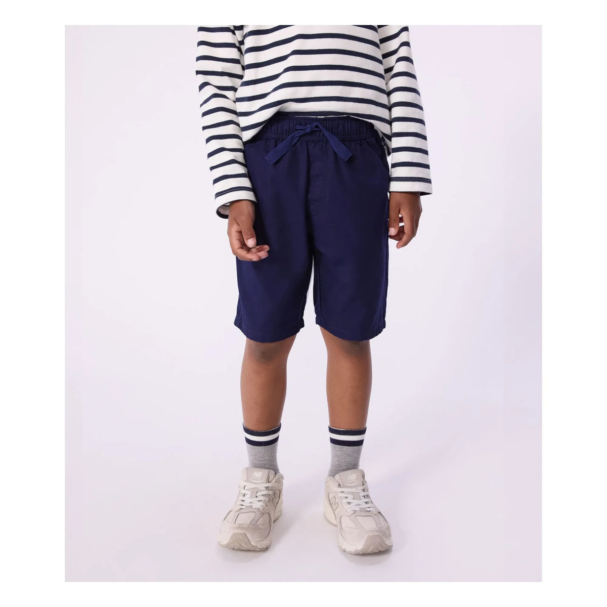 Petit Bateau - Uni Twill Organic Cotton Bermuda Shorts | Night Blue