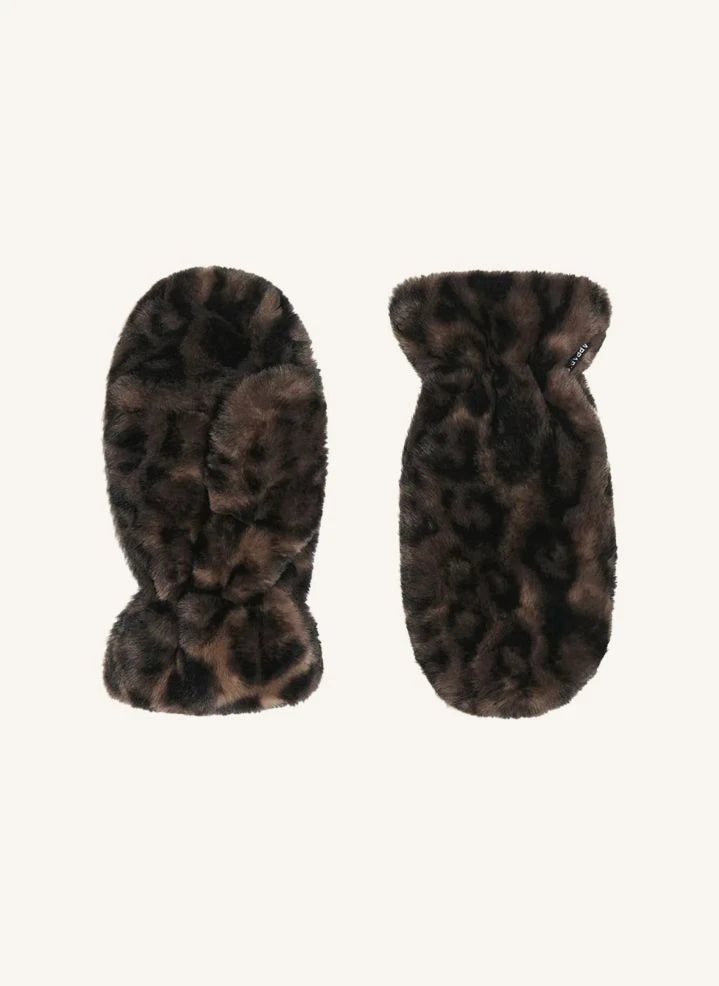 Apparis - Brown Coco Leopard Recycled Fiber Gloves