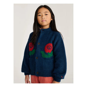 Bobo Choses - Floral Cardigan | Dark Blue