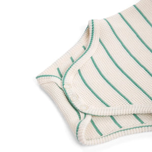 Bobo Choses - Striped Ribbed Organic Cotton Bodysuit | Ecru