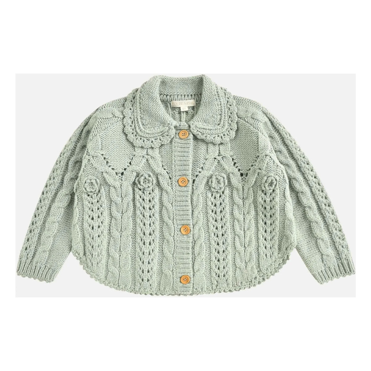 Louise Misha - Khellana Wool Cape | Almond Green
