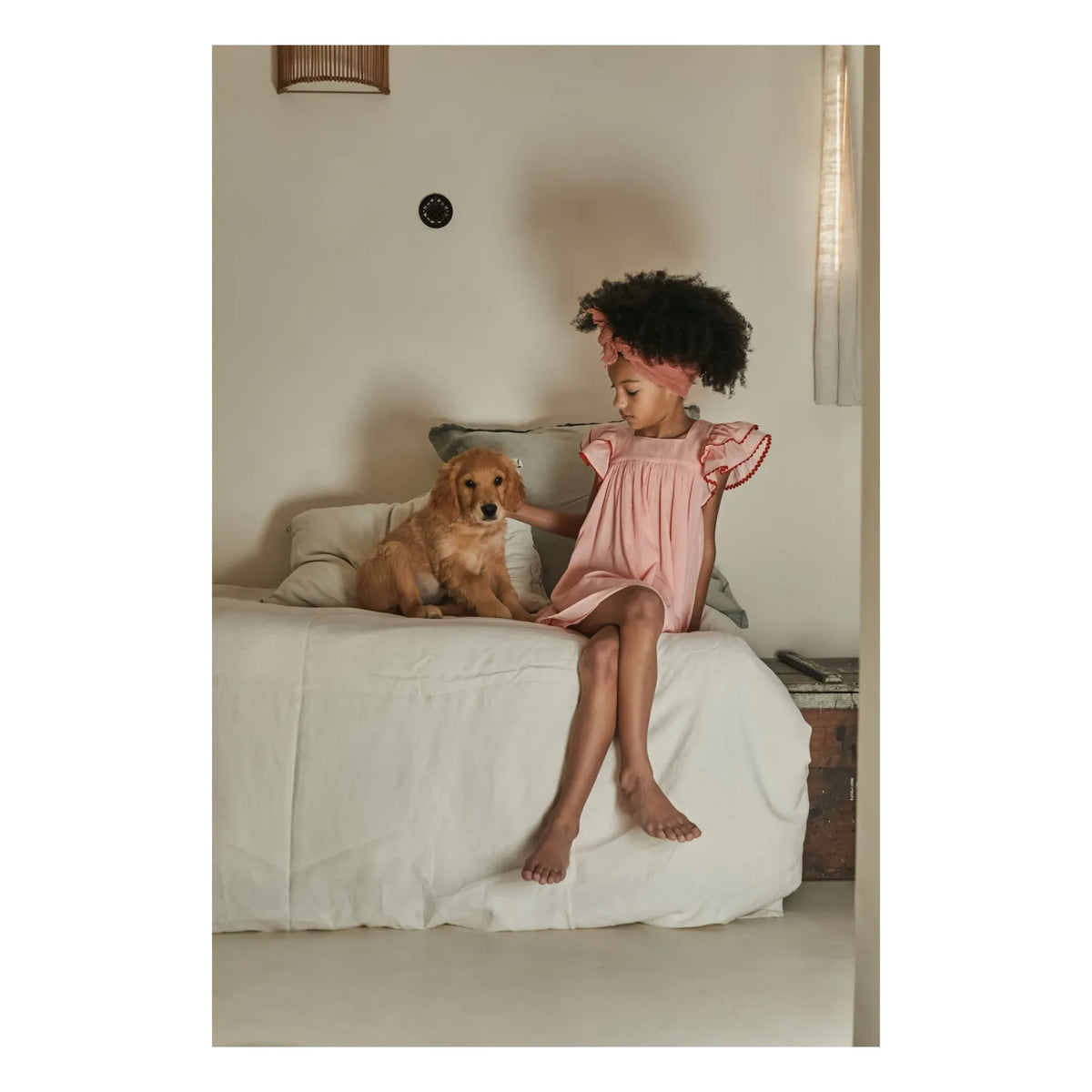 Emile et Ida - Dusty Pink Voile Ruffled Dress