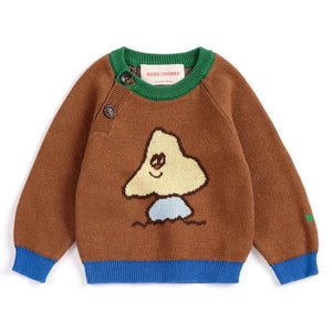 Bobo Choses - Organic Cotton Mushroom Sweater | Brown