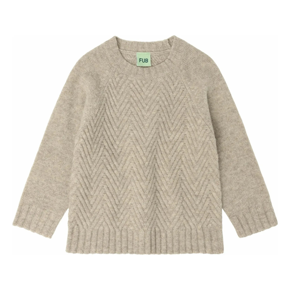 FUB - Plain Lambswool Sweater | Heather Beige
