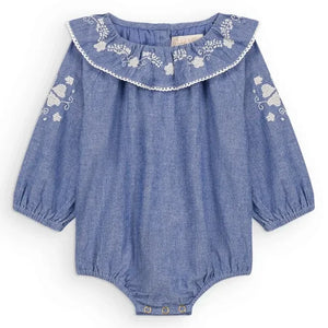 Louise Misha - Ilani Organic Cotton Romper | Blue